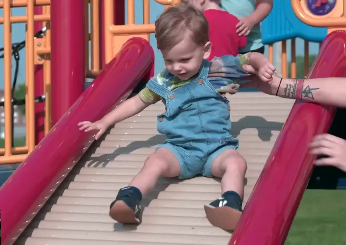Child on a slide